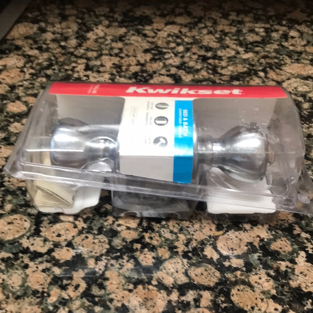 Silver colored door knob